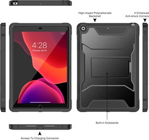Funda para iPad 9.ª/8.ª/7.ª Generación de 10.2 Pulgadas (<span class=keywords><strong>2021</strong></span>/2020/2019) con Protector de Pantalla Integrado, Soporte y Protección Completa Resistente - Product Image 2