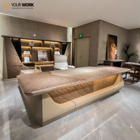 Meubles de bureau modulaires en bois de conception luxueuse, table de direction haut de gamme en forme de L, bureau de direction de haute qualité