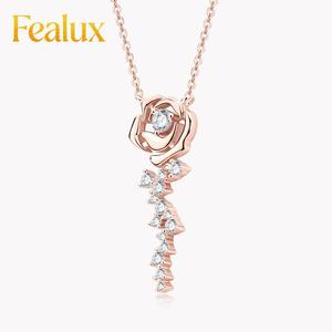 <span class=keywords><strong>Collana</strong></span> Fealux All Ins in Moissanite <span class=keywords><strong>Oro</strong></span> <span class=keywords><strong>Rosa</strong></span>, Catena in Argento Sterling 925 per Donna - Product Image 1