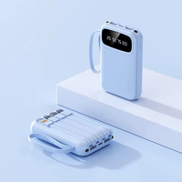 Mini batterie externe personnalisée avec logo, charge rapide et câbles intégrés