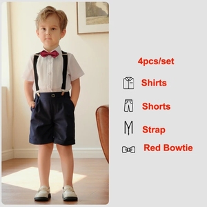 2024 été mariage bébé cérémonie formelle robe de smoking enfants anniversaire photographie ensembles soirée costumes enfants garçons vêtements - Product Image 6