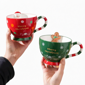 Tasse à petit-déjeuner, tasse de Noël, tasse en céramique à motif de dessin animé, tasse à café créative de Noël - Product Image 1