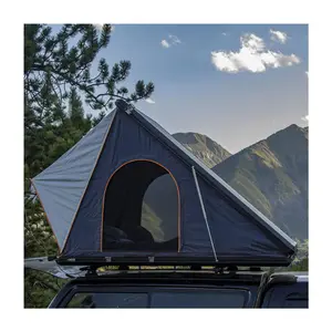 알루미늄 캠핑 OEM Suv 탑 지붕 자동차 4 인용 삼각형 하드 쉘 옥상 텐트 클램쉘 블랙 그레이 하드 쉘 지붕 탑 텐트