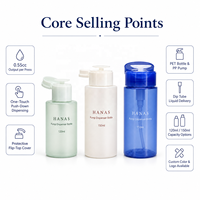 Flacon pompe PET 120ml 150ml avec couvercle à clapet pour toner, démaquillant, lotion, nettoyant, emballage cosmétique