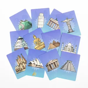 AYPC Custom High Quality Early Educational Studying Card Board Game Coated Paper Printing World Cultural Heritage Flash Cards