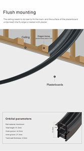 PNY Haute Qualité DC48V Arc Circulaire Piste Magnétique Encastré Plafond Rail Projecteur Moderne LED Luminaires pour Restaurant - Product Image 4