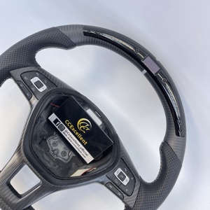 Volant en fibre de carbone mate personnalisé avec LED, idéal pour Volkswagen VW <span class=keywords><strong>Golf</strong></span> <span class=keywords><strong>7</strong></span> Jetta MK7 Polo Tiguan 2014-2018 - Product Image 4