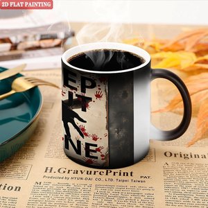 Frosted Black 11oz <b>Ceramic</b> <b>Mug</b> Heat Sensitive Color Changing Cup For Gift Message - Product Image 5