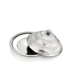 Elegant <b>Mirror</b> Finish Stainless Steel Serving Tray With Dome Cover For Premium Presentation - Product Image 4