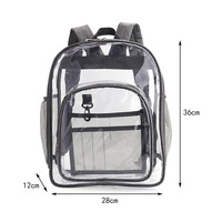 Sac à dos transparent en PVC pour étudiants, électronique grand public, épaissi, imperméable, grande capacité, pour voyages en extérieur, sérigraphié