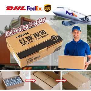 Công tắc nút nhấn HBAN 22mm, đèn nền đầy đủ, nhựa, kiểu giữ/mô-men giây, đầu phẳng, vỏ đen, 5A 250V 24V, công tắc nút LED - Product Image 4