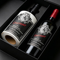 Étiquettes autocollantes personnalisées pour bouteilles d'alcool avec impression 3D Spot UV holographique, estampage argenté à gratter, logo personnalisé, impression sur feuille d'aluminium