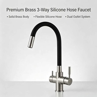 Robinet de cuisine 3 voies pour eau potable, avec bec flexible, filtre à eau et robinet de filtration RO pour usage domestique – Approvisionnement direct usine