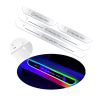 4 pièces voiture porte bienvenue lumière sans fil Rechargeable voiture porte pédale atmosphère lumière rvb voiture Logo Auto porte seuil plaque lampe ambiante