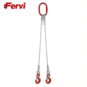 Pendentif en acier à 2 bras Fervi avec crochets rouges pour le levage et la sécurisation des charges - Product Image 2