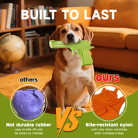 Jouets à mâcher pour chiens en nylon résistant de qualité alimentaire en forme de pistolet Desert Eagle vert armée Wishbone, saveur réelle pour les chiens agressifs
