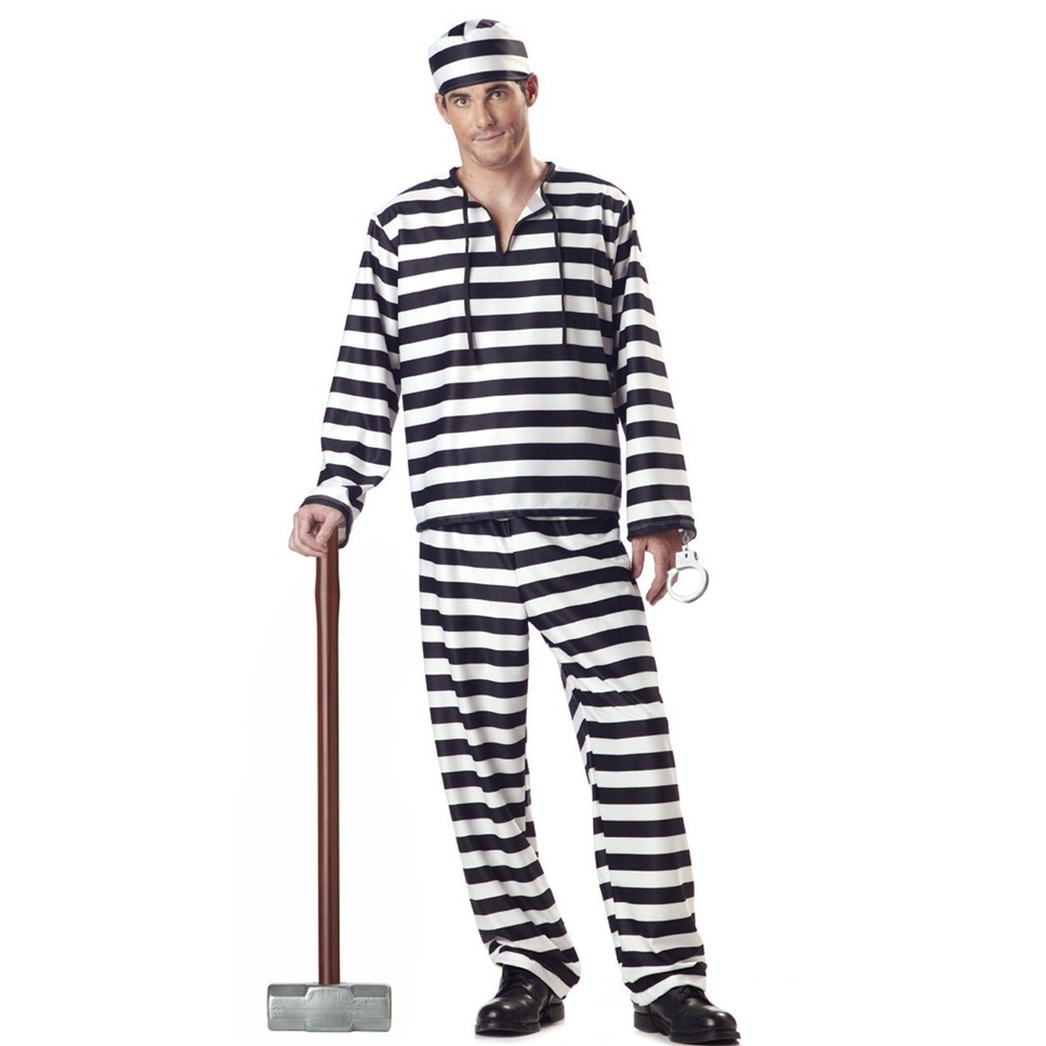 Hommes (chapeau, chemise, pantalon, menottes)