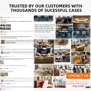 طقم كنب مقطعي من HAOYU Furniture بتصميم إيطالي لغرفة المعيشة، أريكة فاخرة من الجلد الطبيعي باللون البني بمقعد واحد ومقعدين وثلاثة مقاعد - Product Image 6