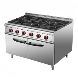 Stufa a Gas Verticale a Quattro Porte, Modello Earth Boiler Cabinet, Stufa Combinata di Lusso Commerciale in Acciaio Inox da Pavimento - Product Image 5