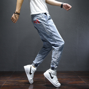 Pantaloni da Jogger a vita alta Casual da <span class=keywords><strong>uomo</strong></span> M-5XL taglie forti primavera <span class=keywords><strong>Jeans</strong></span> - Product Image 2