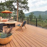 Planche de terrasse en WPC et planche de terrasse composite imperméable pour l'extérieur, idéale pour les balcons