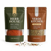 Sachet refermable personnalisé en PE, résistant à l'humidité, avec fermeture éclair, pour épices, aliments pour animaux et emballages de sushis, 100g 200g
