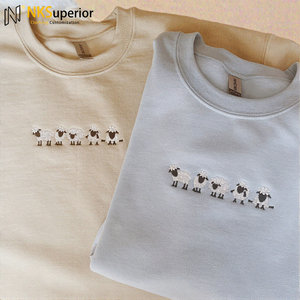 Suéter Personalizado de Gran Tamaño, 100% Algodón, Cuello Redondo, Tejido de Punto, para Invierno, con Logotipo Bordado, Estilo Casual - Product Image 3