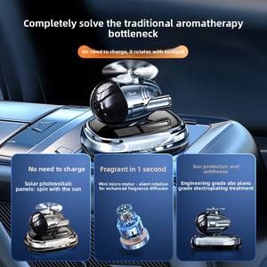 Nouveau style diffuseur d'air rotatif solaire Q-Style pour console centrale de voiture, ornement de décoration intérieure haut de gamme - Product Image 3