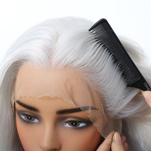 Miễn Phí Phong Cách 13X6 Ren Tóc Giả Trong Tương Lai Sợi Tổng Hợp Tự Nhiên Sóng Xoăn Tóc Giả Cảnh Thực Hình Ảnh Mật Độ Cao Tinh Khiết Màu Trắng Màu Xám Tóc Giả - Product Image 3