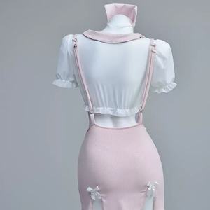 Japanisches Cosplay Kawaii Krankenschwester-Kostüm <span class=keywords><strong>Sexy</strong></span> Dessous Gratis Strümpfe Lingerie Femme <span class=keywords><strong>Sexy</strong></span> Flitterwochen <span class=keywords><strong>Sexy</strong></span> Nachthemd Damen Nachtkleid - Product Image 4