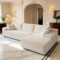 Canapé d'angle moderne en tissu 3 places, léger et confortable, sans compression sous vide, idéal pour salon et hôtel, modulaire
