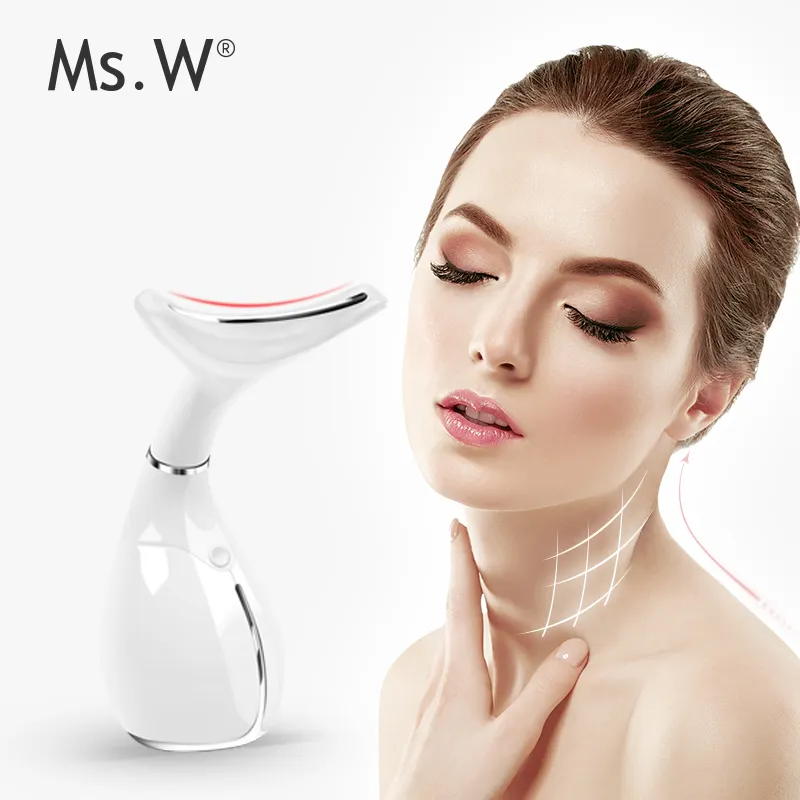 309 Ms. W masajeador de cuello facial antienvejecimiento vibración acústica de alta frecuencia removedor de polvo de barbilla térmica tratamiento de acné antiarrugas