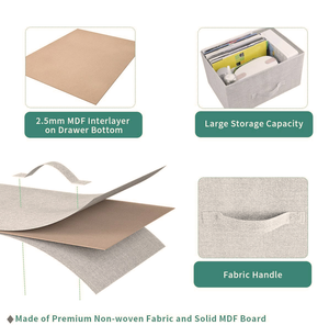 大型モダンなグレーの布製7段チェスト、折りたたみ式寝室用ドレッサータワーユニット、家庭用またはホテル用家具 - Product Image 3