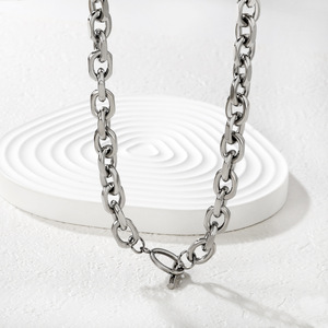 Men's Chunky Cuban Chain Necklace Stainless Steel OT Buckle Hip Hop Style Fashion Jewelry Leisure Gift Wearable Accessory - Product Image 4