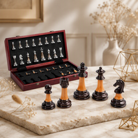 Jeu d'échecs haut de gamme en métal imitation bois pour collection professionnelle et cadeaux d'affaires, échecs occidentaux