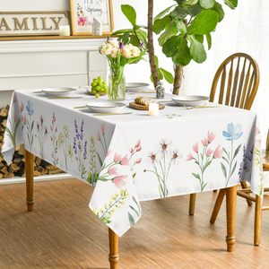 Primavera estate <span class=keywords><strong>tovaglia</strong></span> 137*274cm, acquerello pasqua fiori selvatici fiorito copri tavolo floreale <span class=keywords><strong>per</strong></span> festa Picnic cena arredamento - Product Image 4