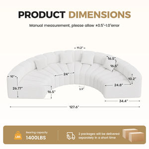 Sofá Convertible Extensible Cuadrado de Terciopelo Lujoso, Sin Ensamblaje, Respaldo Ergonómico, Esponja, Muebles para Sala de Estar/Apartamento - Product Image 2