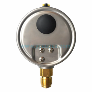 Alta Qualidade Opcional Conexão De Cobre Cheio De Óleo 100mm Barômetro Caixa De Aço Inoxidável Back Pressure <span class=keywords><strong>Gauge</strong></span> para Latão Líquido - Product Image 5
