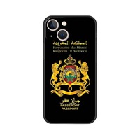 Coque de téléphone en silicone souple et élégante de designer marocain pour iPhone 11 12 13 14 15 16 17 Pro Max avec support de téléphone inclus