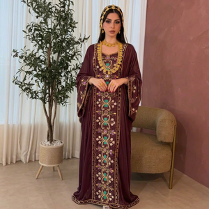 Slimfit Women Abaya <b>Kaftan</b> Dress Eid Ramadan Evening Party Wedding Lightweight <b>Plus</b> <b>Size</b> Floor Length Long Sleeves Islamic - Product Image 1