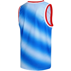 Maillot de basketball personnalisé en coton tricoté 100 % pour homme, respirant, en maille, à manches courtes, écologique, coupe classique, débardeur de sport, OEM pour équipe - Product Image 1