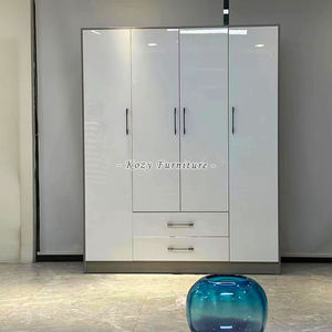 Moderne Simple Économie Assemblage Chambre Adulte Blanc Armoire De Rangement <span class=keywords><strong>Location</strong></span> Simple Grain plaque Vêtements Armoire - Product Image 2