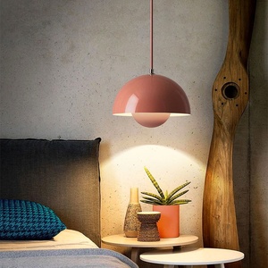 Lampe suspendue moderne minimaliste rétro en forme de bourgeon de fleur, luminaire suspendu en métal, couleur crème, 16W, pour restaurant, <span class=keywords><strong>bar</strong></span>, chambre à coucher - Product Image 4