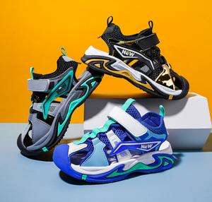 Sandales économiques personnalisées pour enfants en maille perforée respirante avec bride en cuir et bout fermé - Product Image 2