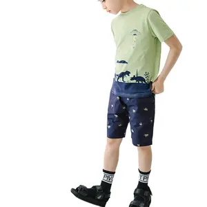 Atacado Roupas infantis Beachwear Impresso Shorts Casual Woven Calças Kid Boys Algodão Capris para o Verão