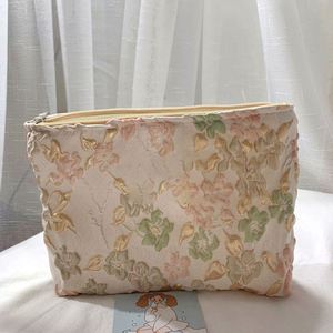 Bolsa de Tela Floral para Mujer, Estilo Retro, Elegante, Bolsa de Maquillaje, Bolsa de Almacenamiento Tridimensional de Tela Jacquard, Fábrica BSCI - Product Image 5