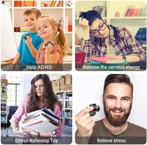 Fidget Spinner per <span class=keywords><strong>Adulti</strong></span> - Antistress e Antiansia, Sollievo <span class=keywords><strong>ADHD</strong></span>, Modalità Luminosa e Buio, Giocattolo Girevole in Metallo - Product Image 6