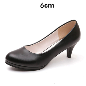 Zapatos <span class=keywords><strong>de</strong></span> trabajo sin cordones <span class=keywords><strong>de</strong></span> cuero suave <span class=keywords><strong>de</strong></span> verano para mujer, tacones altos finos, diseño impermeable antideslizante, vestido Formal para auxiliares <span class=keywords><strong>de</strong></span> vuelo - Product Image 5