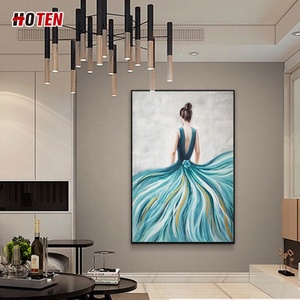 Cuchillo de paleta abstracto moderno, pintura al óleo, lienzo, arte de pared, retrato de bailarina de <span class=keywords><strong>Ballet</strong></span> pintado a mano para la decoración del hogar de la sala de estar - Product Image 3