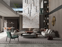 BNL1632Y15/BNL1632L15 Calacatta Luxe 1600x3200x12mm Slab Porselen Batu Sinter untuk Latar Belakang TV untuk Kamar Tidur Ruang Tamu